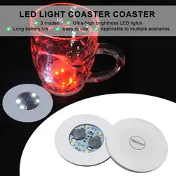 Luminous Bottle Stickers Cup Mat Light Battery Powered Glow LED Coasters Super Bright Drink Cup Pad Lamp For Wedding Party Decor