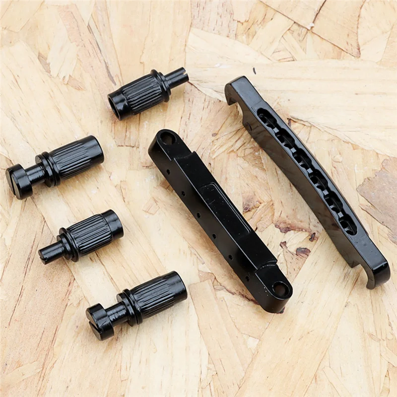

ABVL-12 String Saddle Tune-O-Matic Bridge & Tailpiece Set For LP Electric Guitar Parts (Black)