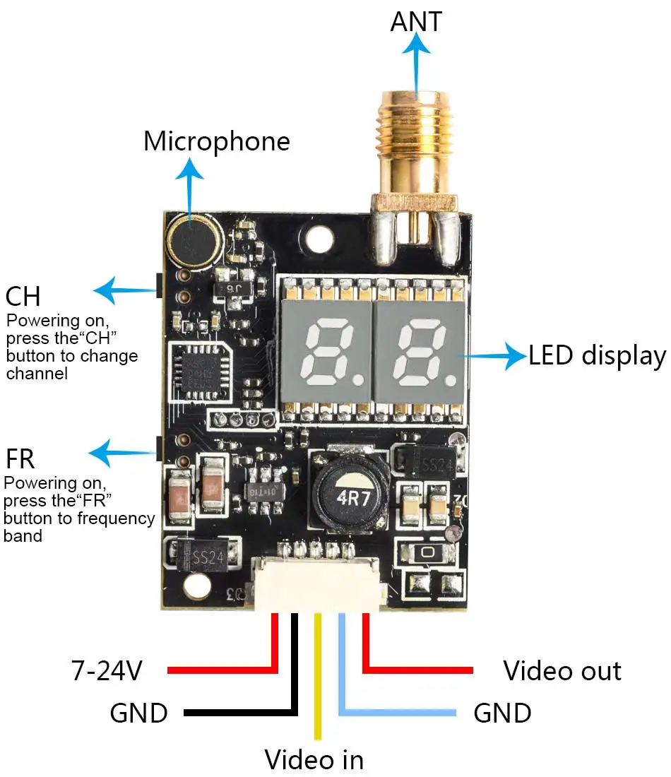 AKK K33/K31 5.8G Double Screen Display 200mW FPV Audio Video Transmitter