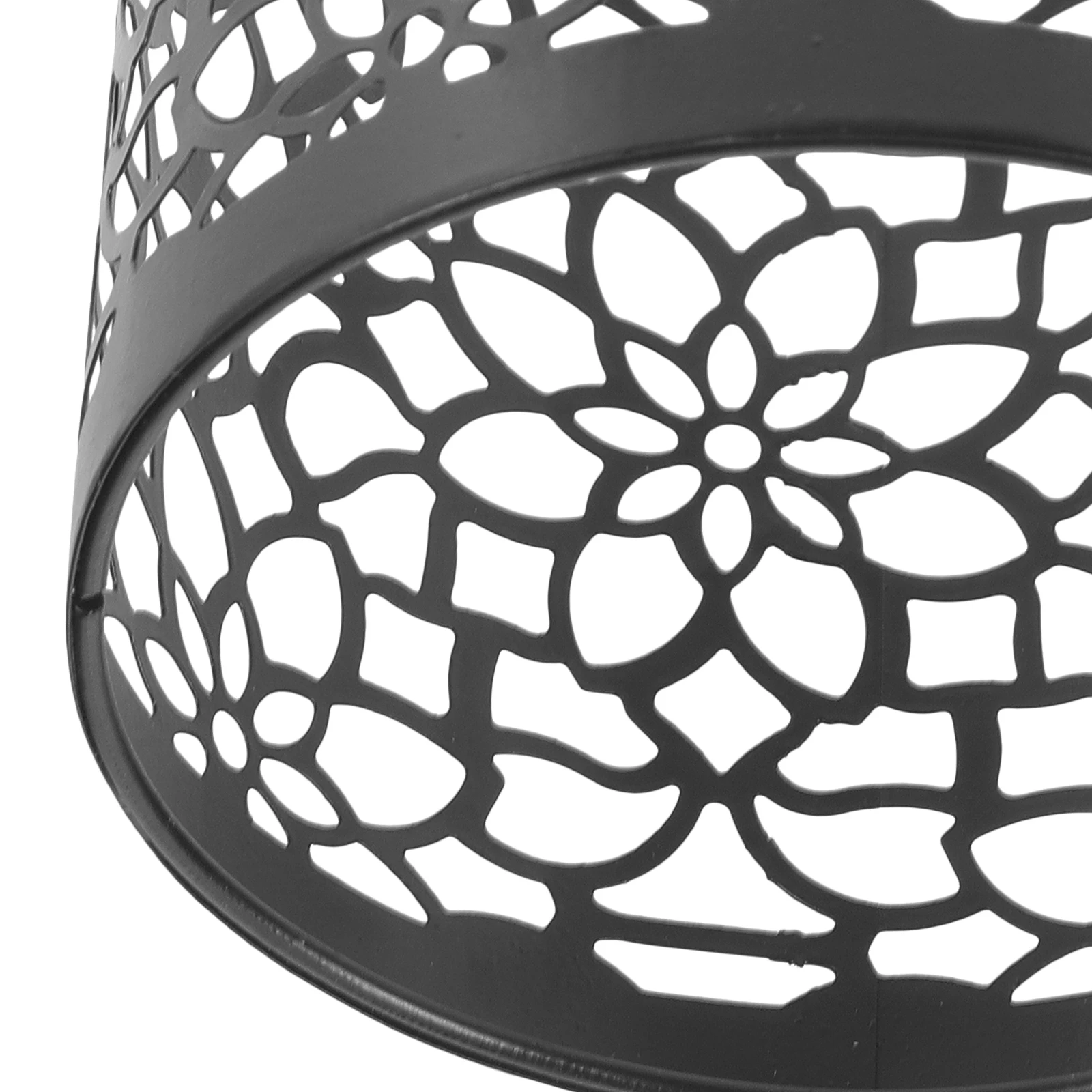 

Hollow Cylinder Lampshade 100x120mm Black Iron Pendant Light Cover for Home Bar Kitchen Solar Lighting Lampshade Decor