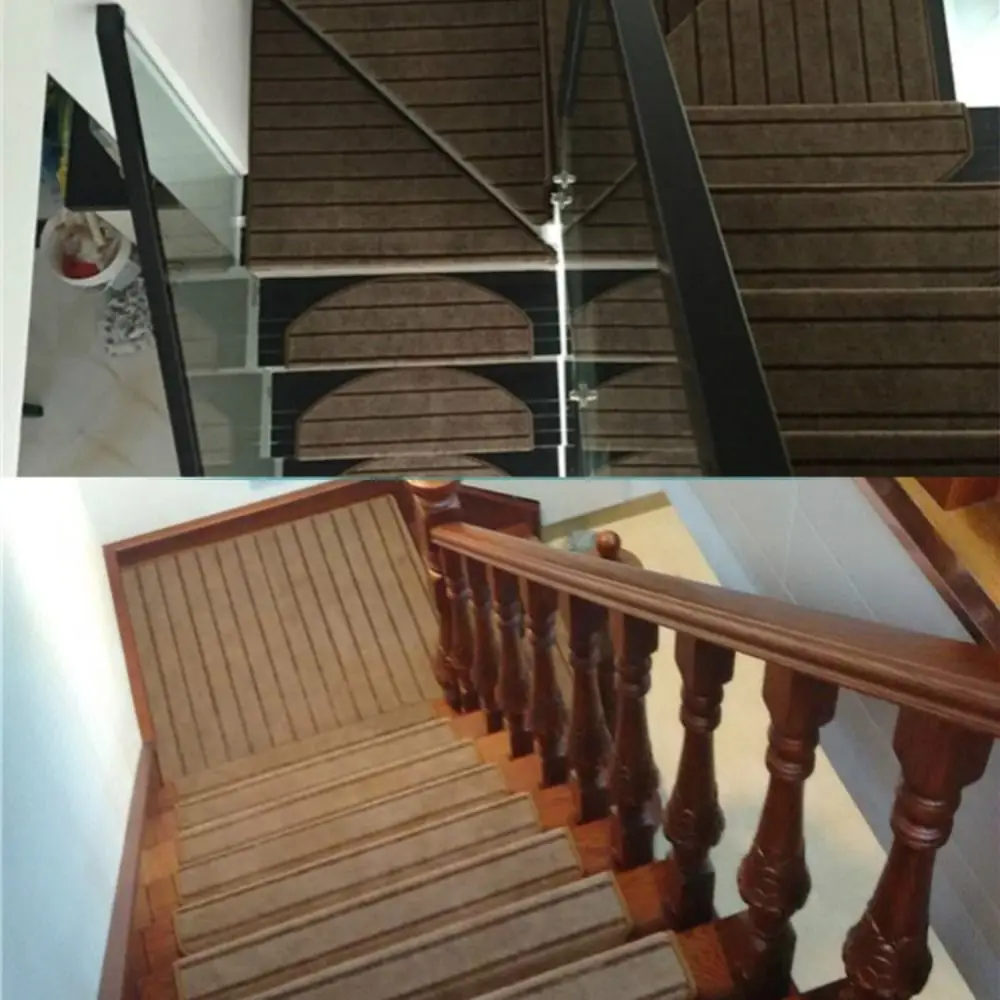 Simple Carpet Step Floor Mat Self-adhesive Non-slip Staircase Protection Cover Pad Soft Silent Polyester Tile Step Foot Mat