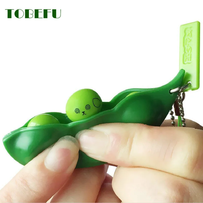 TOBEFU Fidget Đồ Chơi Cao Su Đậu Hà Lan Đậu Móc Khóa Giải Nén Edamame Đồ Chơi Squishy BÓP Dễ Thương Căng Thẳng Reliver Người Lớn Bé Trai Xmas Tặng
