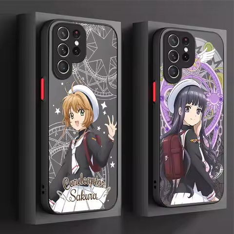 Anime Cute Sakura Hard Case For Samsung Galaxy S24 S23 S22 Ultra S21 S20 FE S10 Plus Note 20 10 A15 A25 A35 A55 Silicone Cover