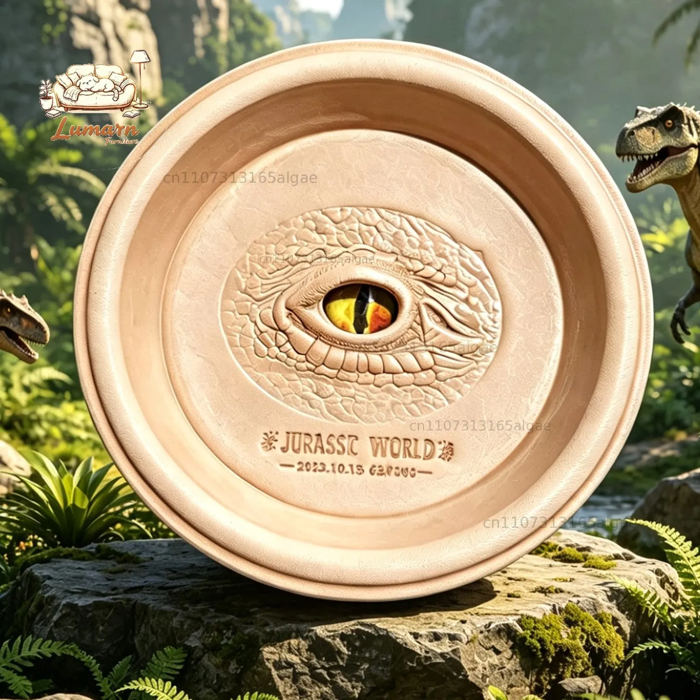 Cowhide tray jewelry storage tray, leather plate, leather carving, dragon eye personalized ornament, leather tray, vegetable-tan