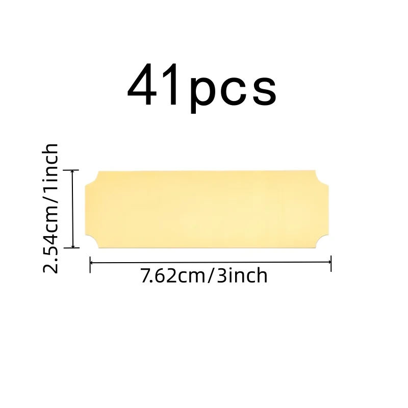 Customizable Name Cards 41 pcs Gold, Durable Scratch Resistant, Self-Adhesive Backing, for Business Event Badges