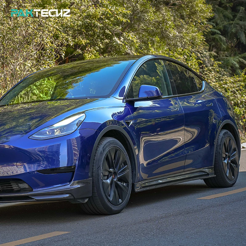 NEW Paktechz Prepreg Carbon Fiber Parts Bodykit Side Skirt for Tesla Model Y