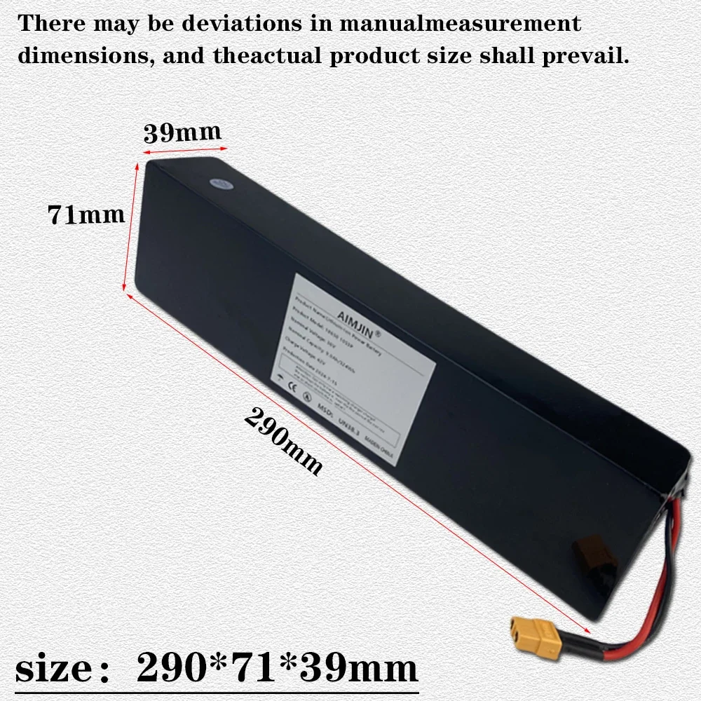 Battery pack 36V 10S3P 9000mAh 18650 rechargeable lithium-ion battery 500W 42V built-in BMS