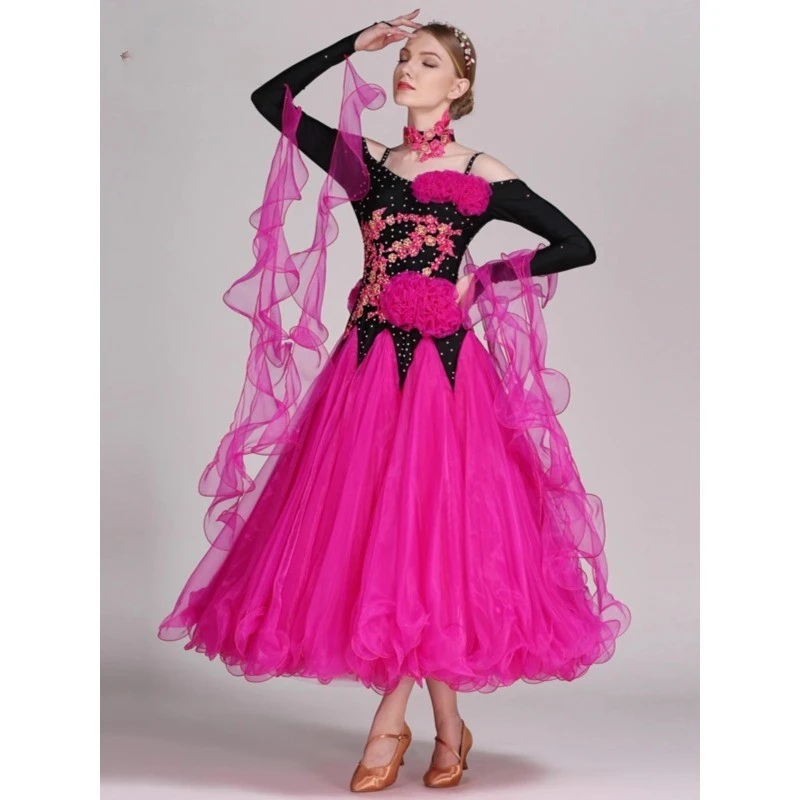 Modern Dance Skirt 227 Ballroom Dance Swing Skirt New National Standard Dance Skirt Waltz Performance Costumes