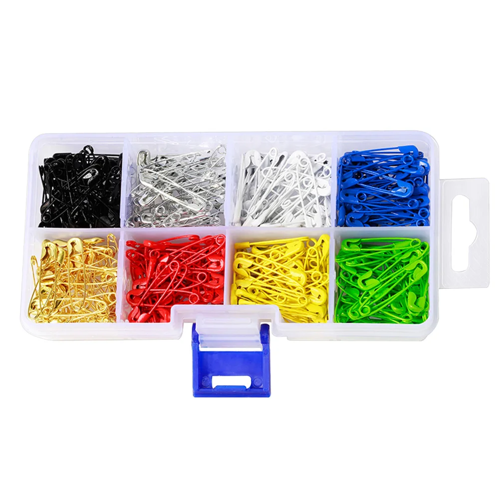 

400pcs Safety Pins Set Durable Nickel Metal Resistant Bending Easy Open Assorted Colors Golden Black Green Blue Red