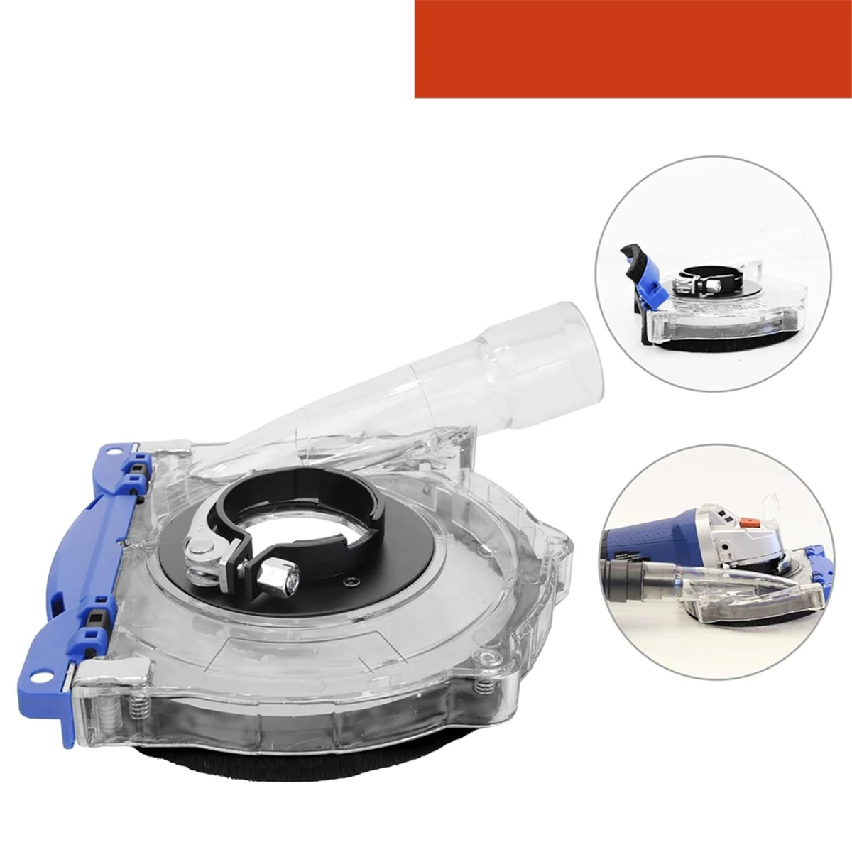 A002 mortalha de poeira para rebarbadora de 5 polegadas e 4-1/2 polegadas, mortalha de moagem universal, policarbonato transparente