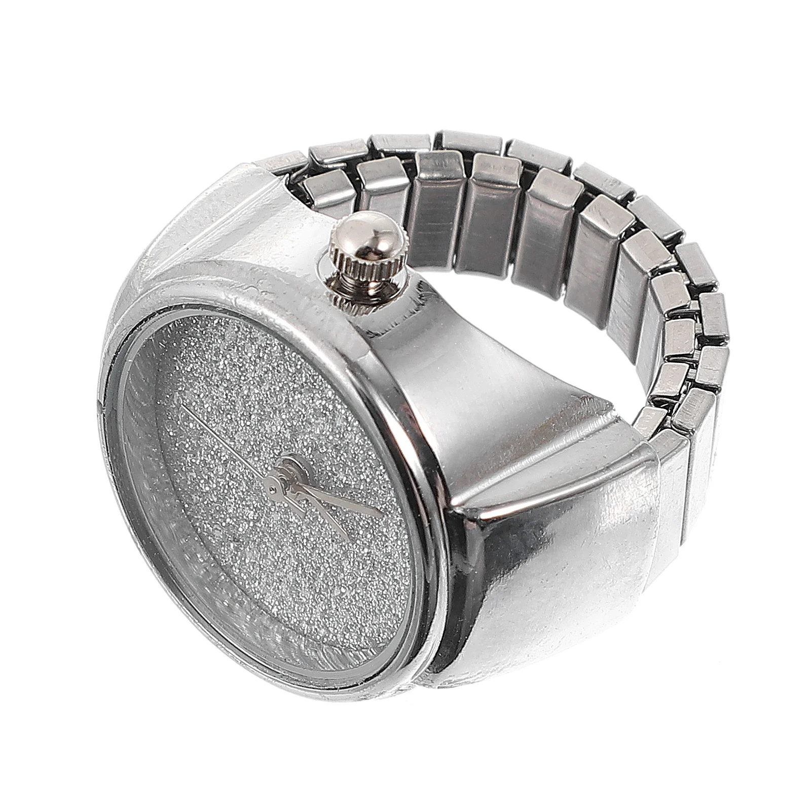 Reloj con anillo brillante a la moda, reloj con anillo para dedo con movimiento de cuarzo, accesorio duradero y elegante, regalo para hombres y mujeres, reloj de dedo