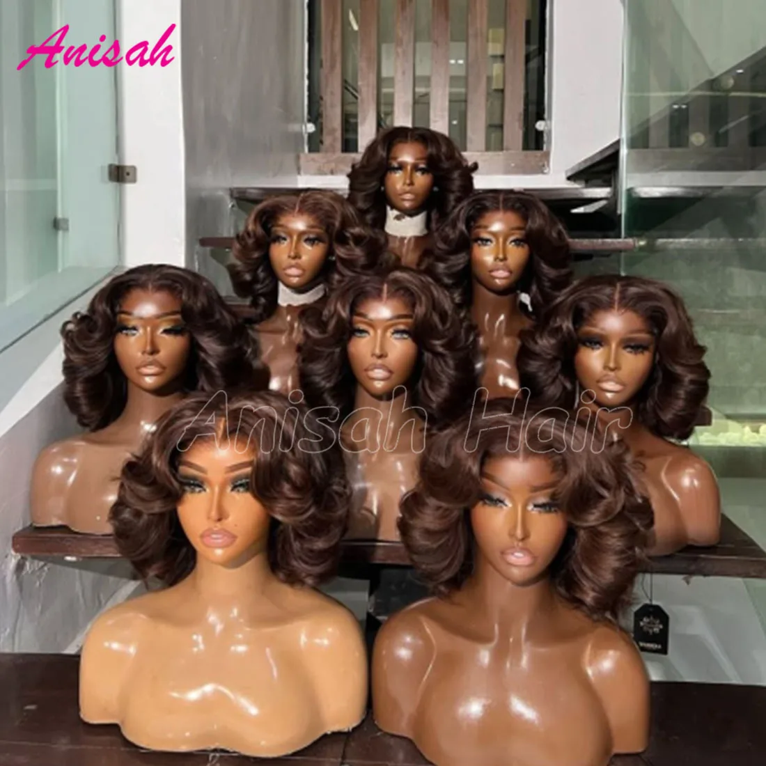 Vietnamese Remy Hair Super Wave Human Hair Wigs Brown Colored Lace Front Wig 5x5 Glueless Lace Closure Wig for Black Women