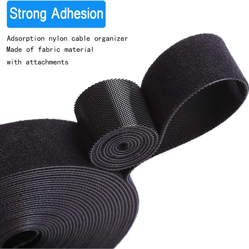 5M/Roll Herbruikbare Fastening Tape Kabelbinders Roll Double Side Haak Roll Klittenband Lijm Sluiting Bandjes voor Draad Organisator