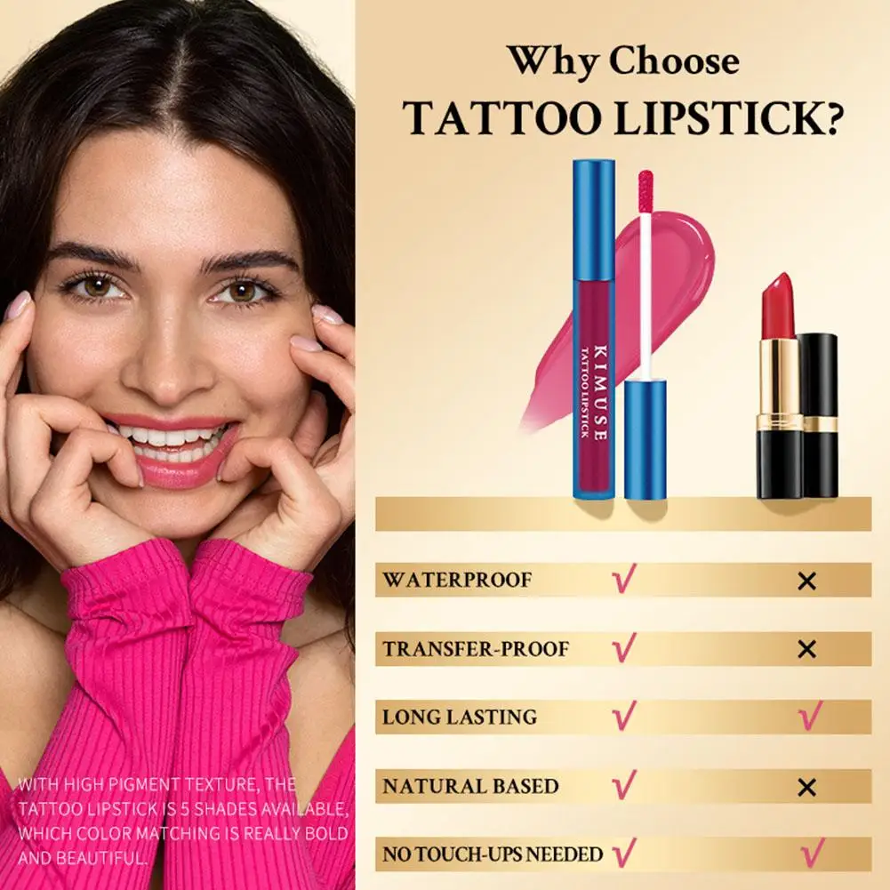 Lip Stain 4 colori Tattoo Lipstick Magic Color Peel Off Mask Tint Long Lasting Waterproof antiaderente Lip Gloss per donne ragazze