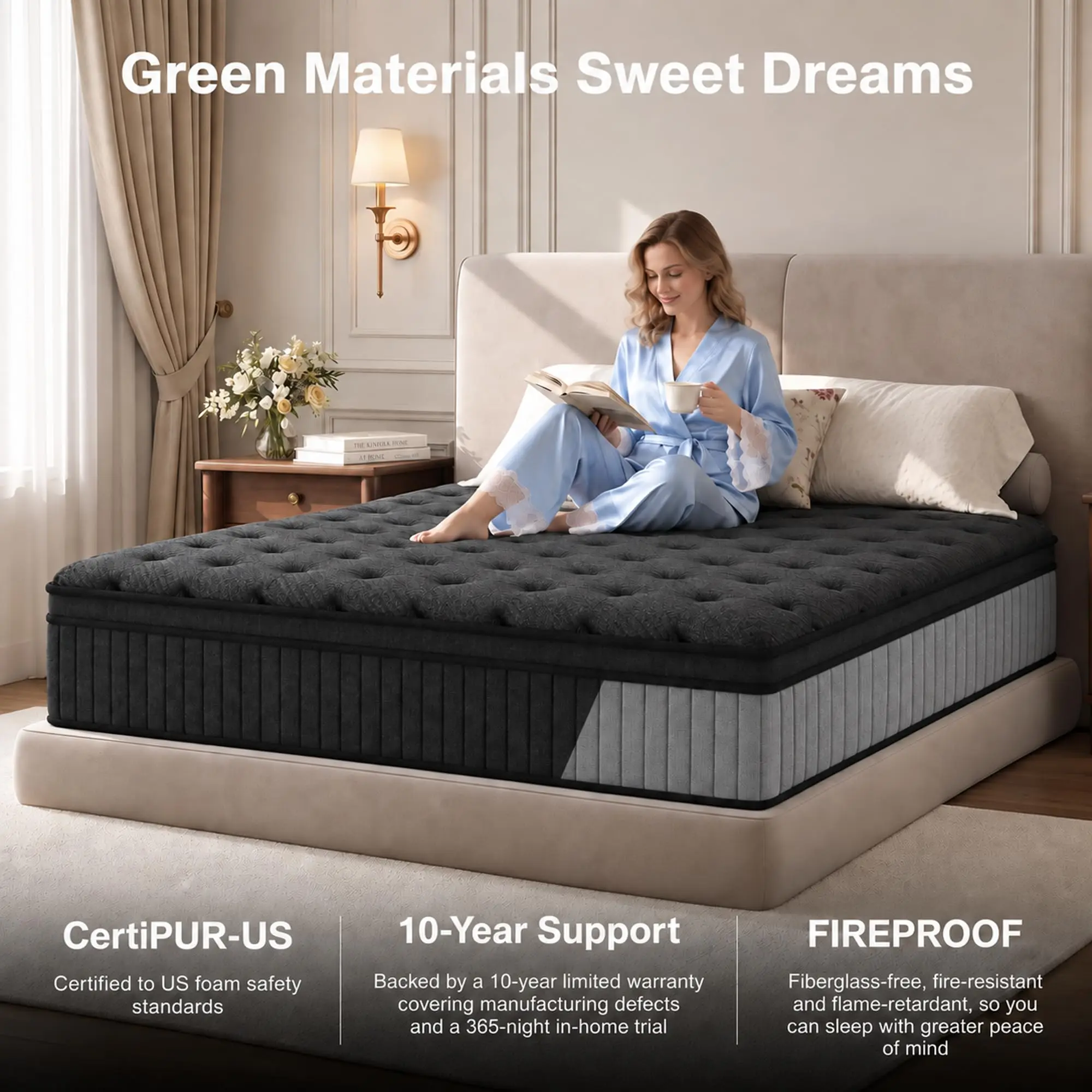 14 Inch King Size Mattress,Medium Firm Feel