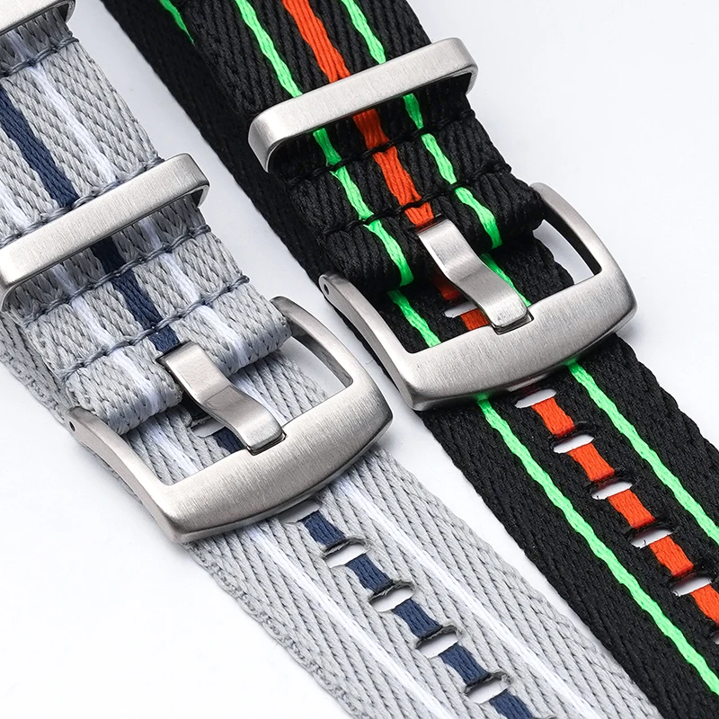 Nylon Strap 20mm 22mm for Swatch for Blancpain Fifty Fathoms Five Oceans Woven Canvas Watch Band for Omega MoonSwatch Seiko