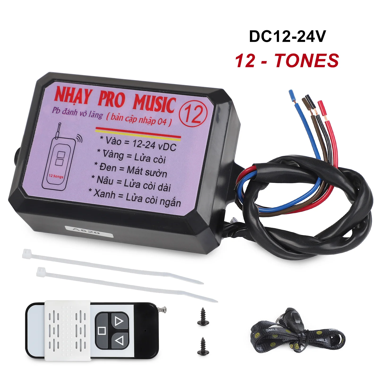 For Car Truck Van Motorcycle Controller 3+ Pro Musical Horn Relay with Remote Control 12V-24V 12 Sound Musical Electronic Horn