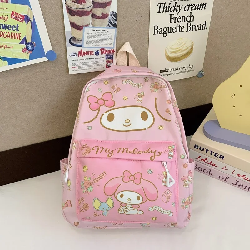 Nova mochila infantil fofa e doce da Sanrio Hello Kitty Melody cartoon I mochila casual leve e simples