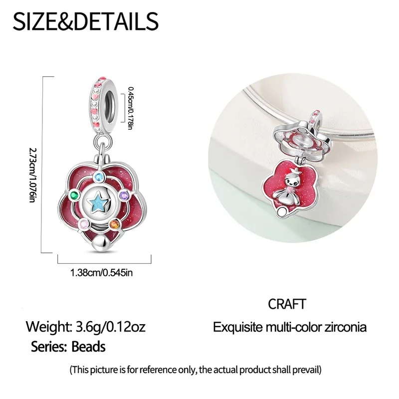 Original Charms Silver Plated Beads Camera Bus Airplane Passport Tooth Rose Fit Bracelets Bag Keychain Diy Women Gift Accessory view 6