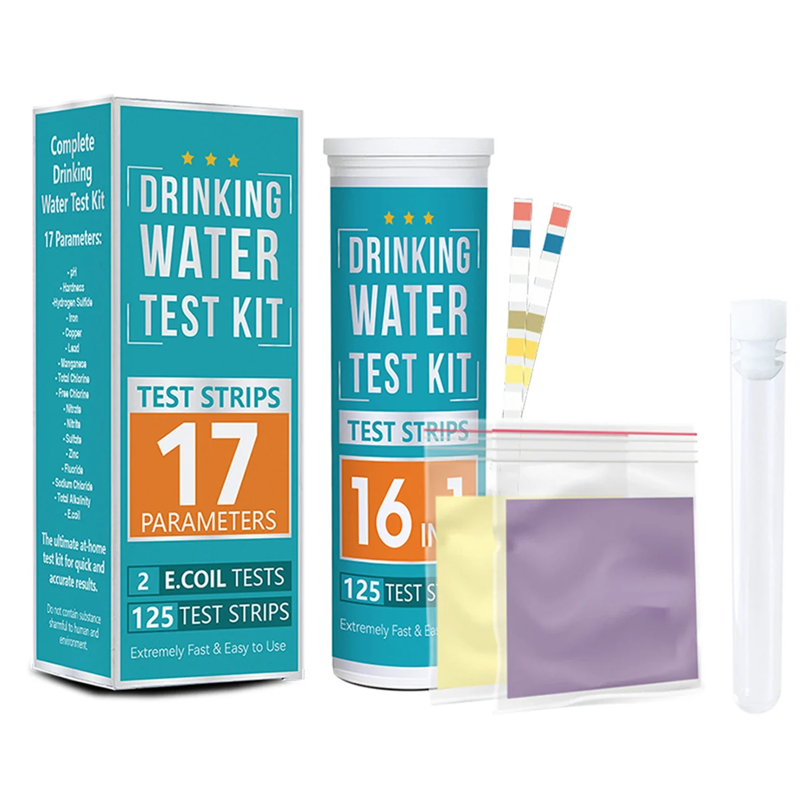 17-in-1-Wassertest-Set für sichere Trinksests, Härte für PH-Kupfer und andere Elemente, perfekt für Wasserhahn und Brunnenwasser zu Hause