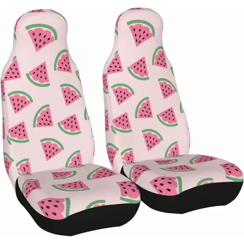Комплект чехлов на автомобильные сиденья 2 шт. милый арбуз Универсальные Передние Автомобильные сиденья транспортное средство протектор подходит для большинства автомобилей Авто Грузовик