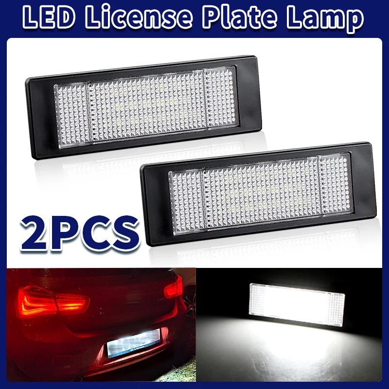 2PCS Car LED License Number Plate Lights No Error For BMW E81 E87 E63 E64 F12 E85 E86 E89 Z4 Mini Cooper Clubman R55 Countryman