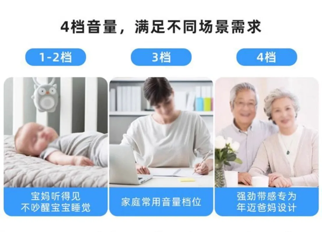 المنزلية اللاسلكية لمسافات طويلة واحد إلى واحد جرس الباب الإلكترونية الذكية التحكم عن بعد المنزل غير موصول حجم المسنين الصافرة #6