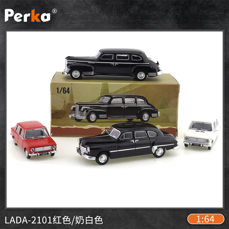 Perka 1/64 Classic Old Car The Former Soviet LADA2101 Car Alloy Motor Vehicle Diecast Metal Model Kids Xmas Gift Toys for Boys