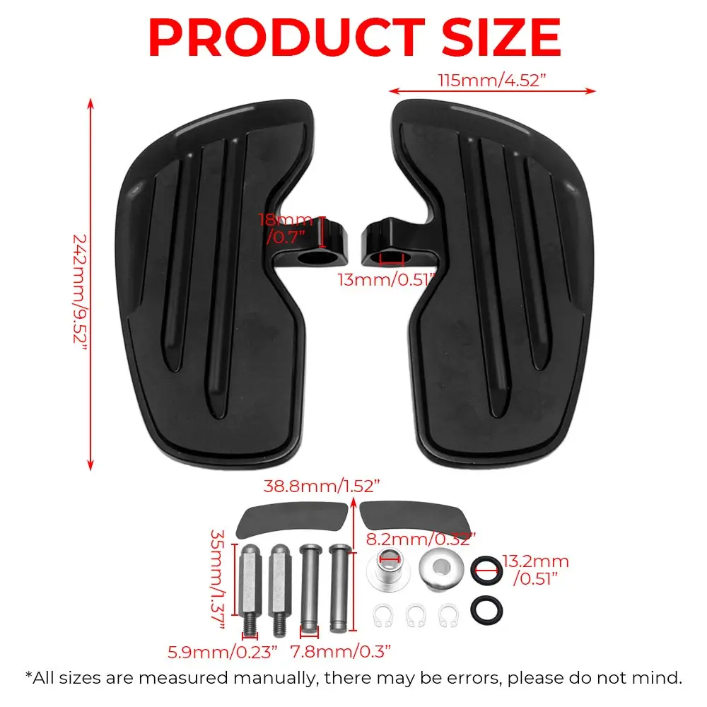2 Pcs Motorcycle Part Front Floorboards Driver Footrest Fit For Indian Scout Bobber 125th Anniversary Edition 2026 Chrome/Black