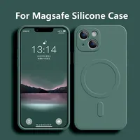 Liquid Silicone Shockproof Case For iPhone 17 16 15 14 13 12 11 Pro Max Plus Phone Magnetic Wireless Charger For Magsafe Cover
