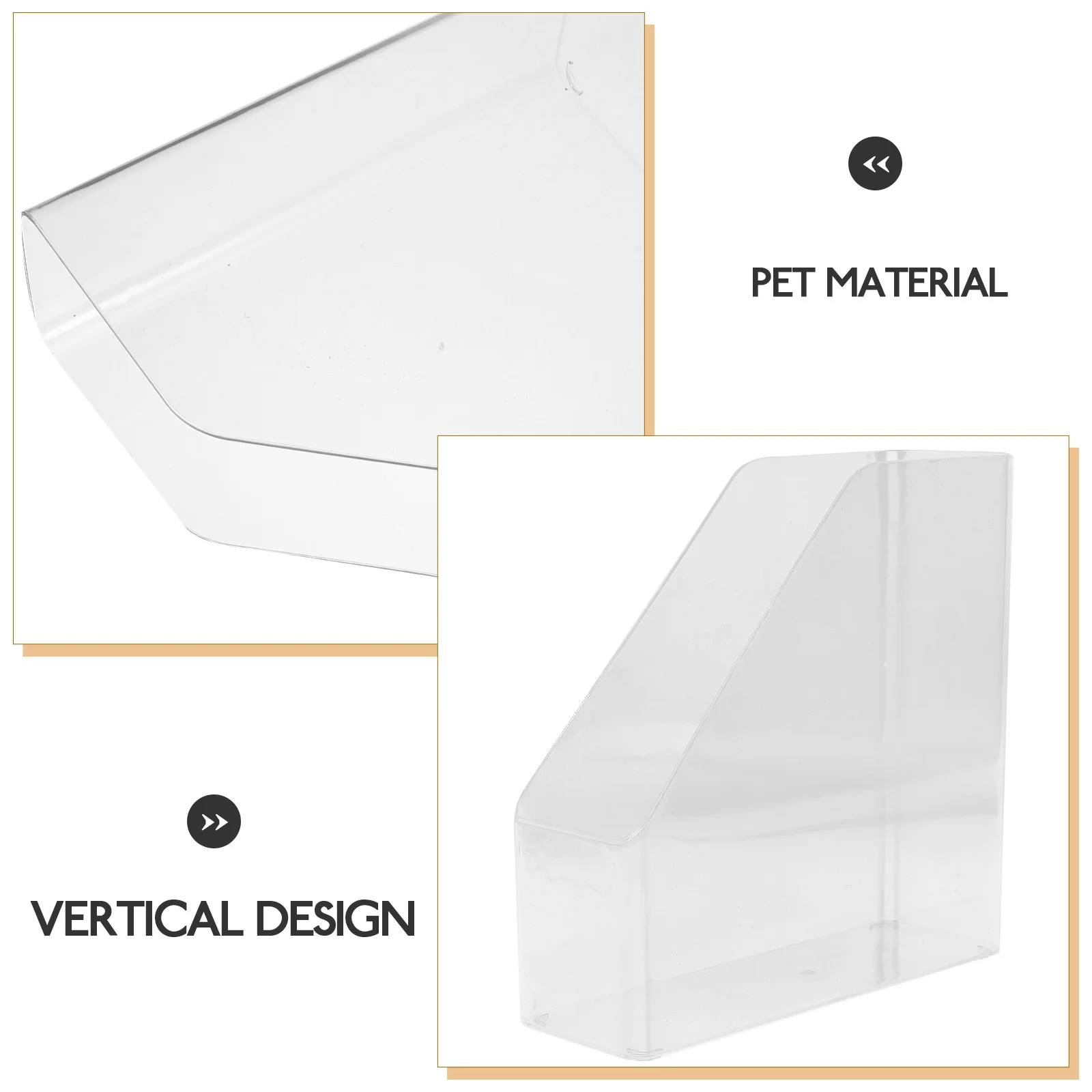 

File Box Holder Transparent Pet Desktop Organizer For Documents Stationery Storage Vertical Design Study Desk Folder Holder