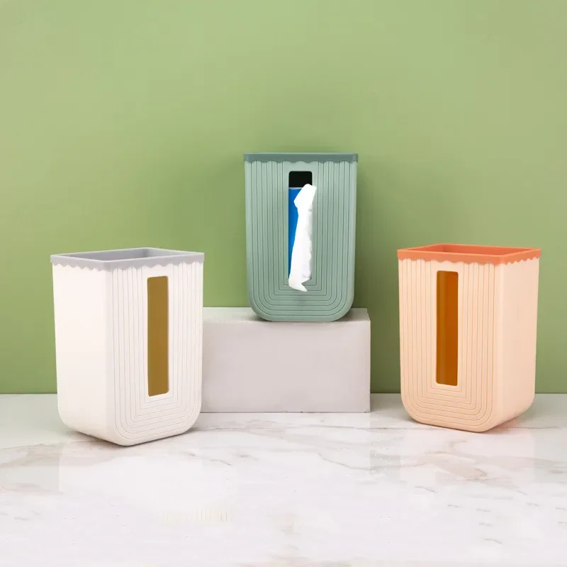 

Wall Hanging Tissue Box Punch Free Toilet Living Room Tissue Storage Box Household Dining Room Carton Toilet Shelf