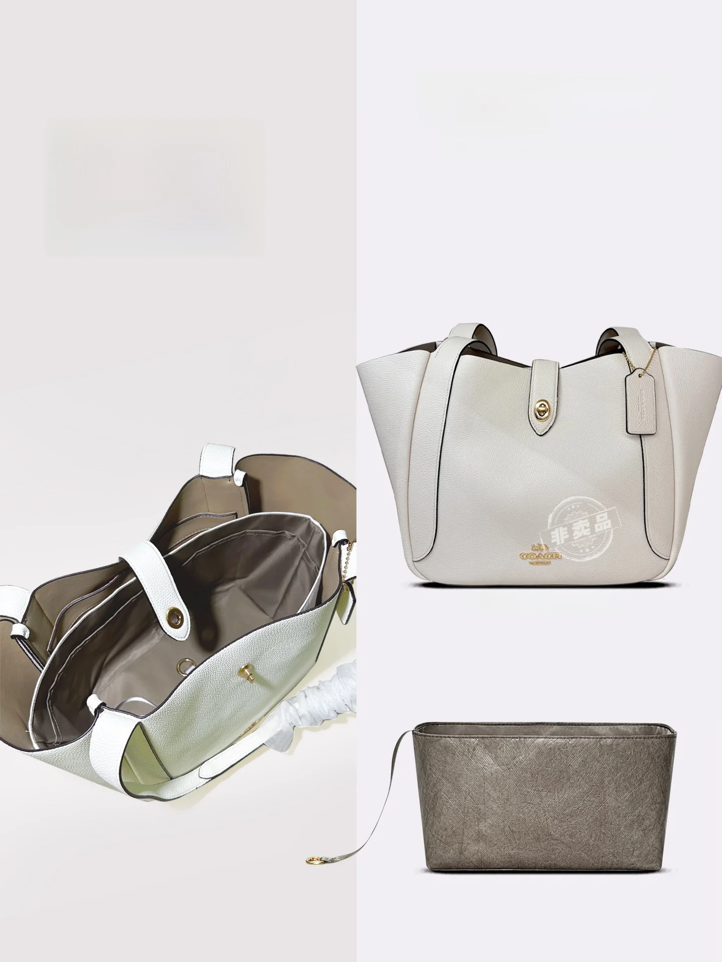 Snan Medium Hadley Tote Bag Almacenamiento interior Bolsa con cremallera Nylon ligero Color puro Diseño simplificado para almacenamiento en el hogar