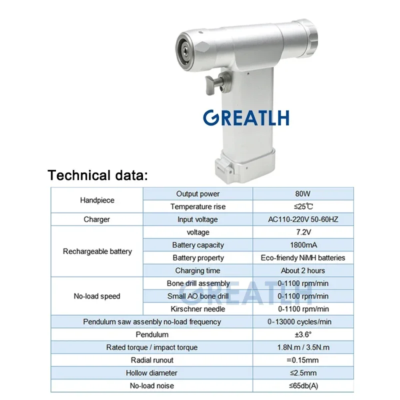 GREATLH Orthopedics Multifunctional Bone Drill Oscillating Saw AO Bone Drill Veterinary Power Drill Saw Bone Surgical Instrument