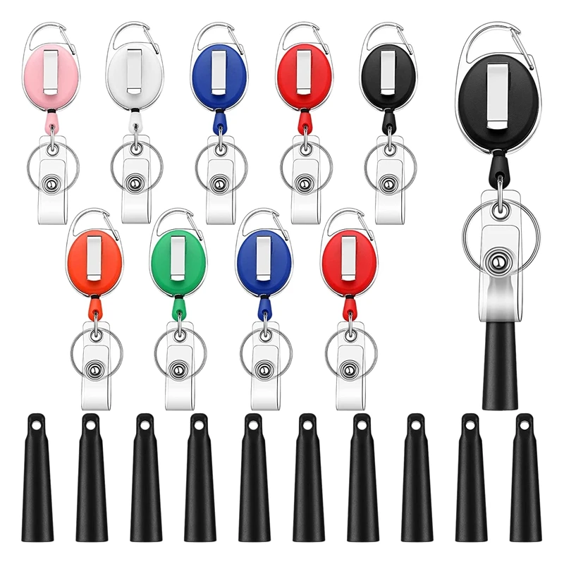 10Sets Retractable Pen Reel Markers Pen Carpenter Pencils Reel With Silicone Pen Holders For Markers Carpenter Pencil