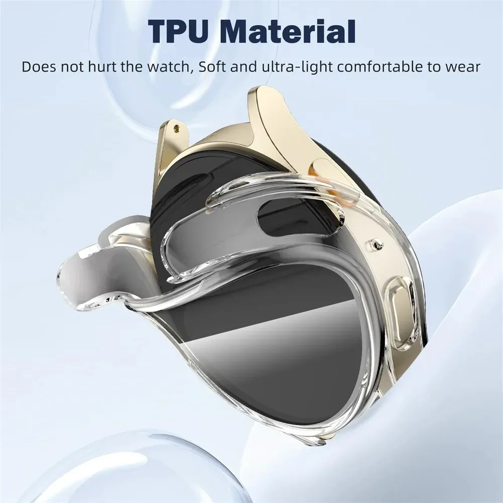 Clear Soft TPU Protective Cover For Samsung Galaxy Watch 7 6 5 4 FE 40mm 44mm Full Screen Anti Scratch Lightweight