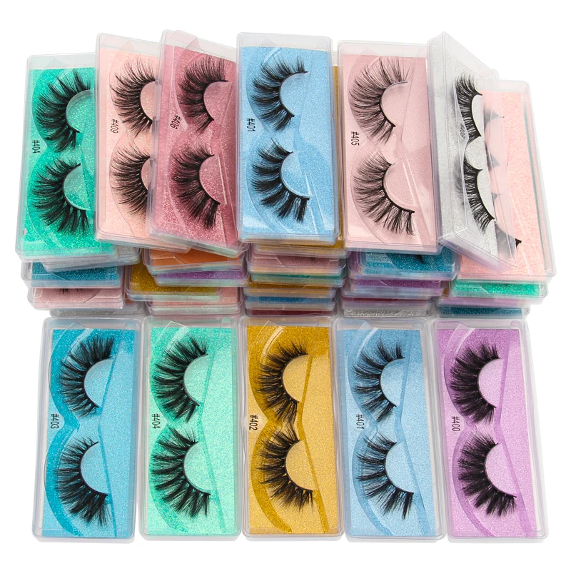 Fluffy Wholesale False Eyelashes Private Logo Wispy 3D Faux Mink Lashes Dramatic Soft Reusable Fake Eyelashe single pair in Bulk