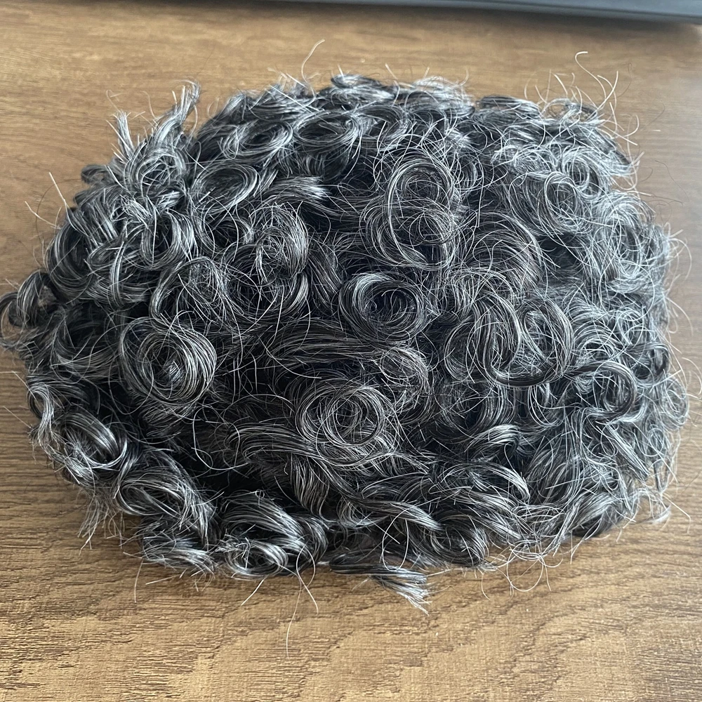 24 مللي متر الشعر البشري كامل دائم بولي Skin الجلد الرجال الشعر المستعار مجعد استبدال الشعرية الاصطناعية 22 مللي متر حليقة دائم بولي الشعر المستعار