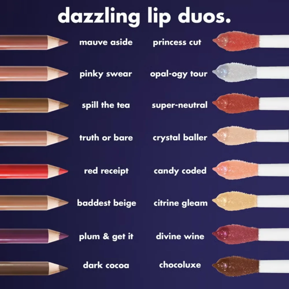 Błyszczyk do ust Elf, nawilżający i odżywiający, nieklejący się, intensywny kolor, lekki, tworzący film, nie tłusty, kosmetyki z opakowaniem.