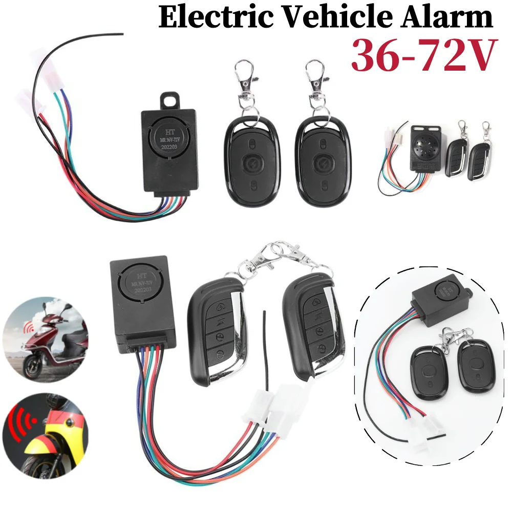 

36-72V Anti-Theft E-bike Alarm Scooter Security Remote Control Detector Alarm Anti Lost Remote Control Detector Alarm