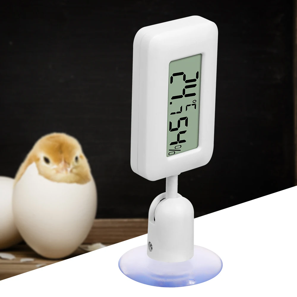 Digital Display Reptile Terrarium Thermometer High-Accuracy 360 Degree Rotating Luminous Suction Cup for Reptiles and Amphibians