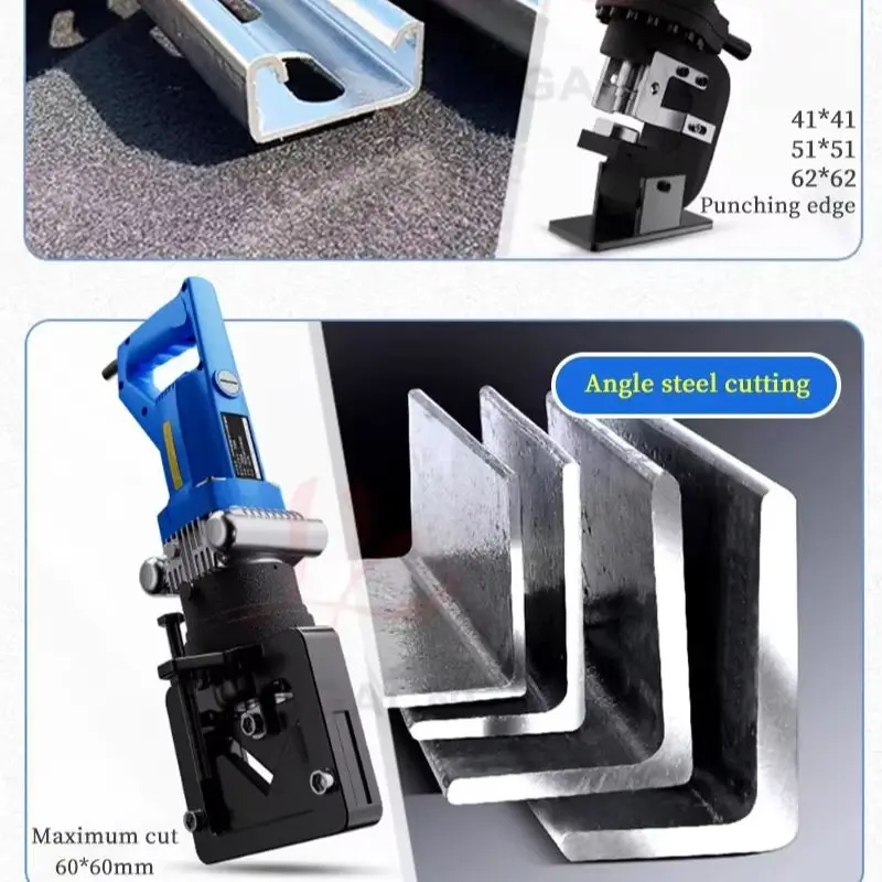 Multifunctional Electric Hydraulic Machine Portable Punching Machine C Type Steel  Beveled Angle Rounded Angle The Moveable 5cm
