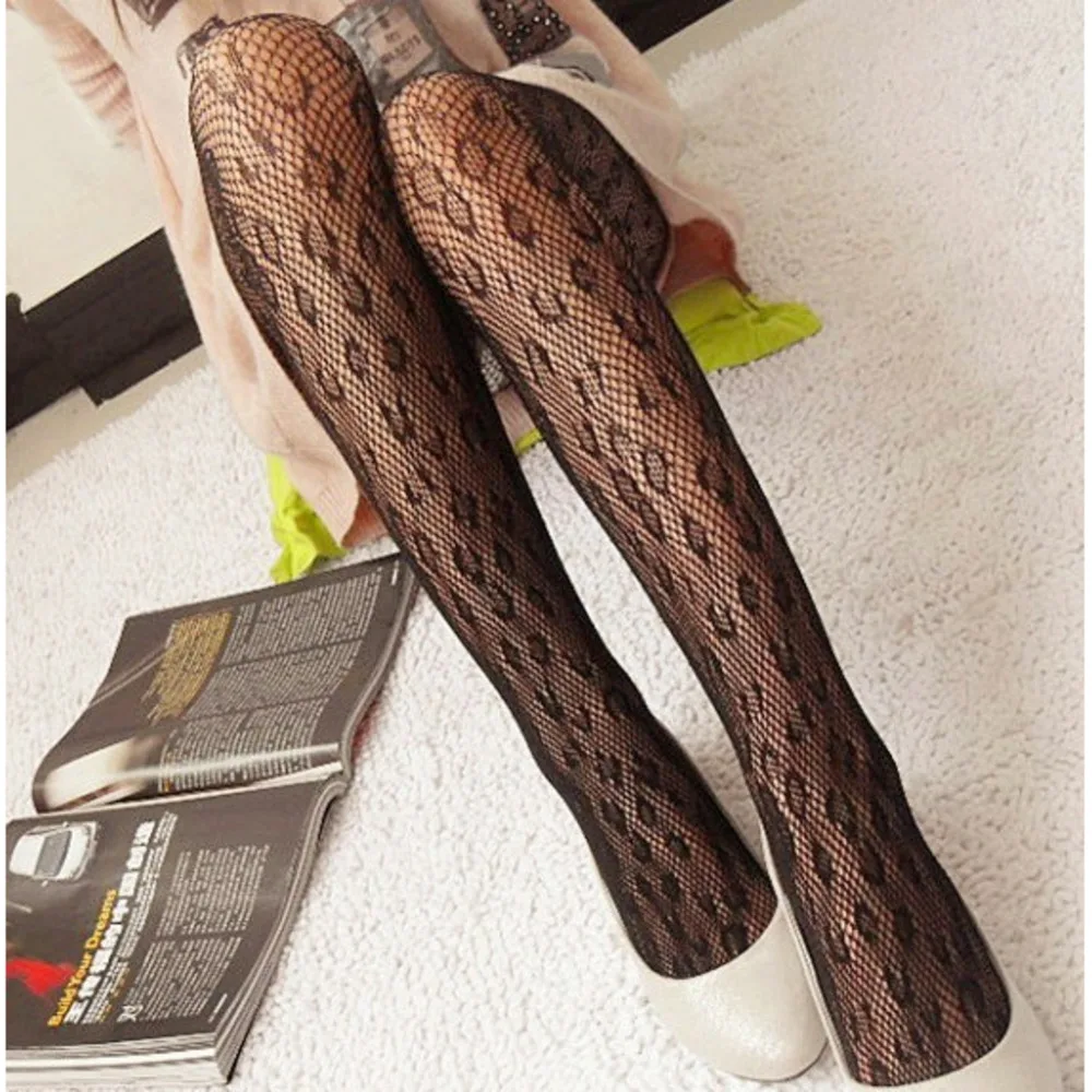 

Fashion Womens Lady Girls Black Sexy Fishnet Pattern Jacquard Stockings Pantyhose Tights Styles Woman 1pcs dww16