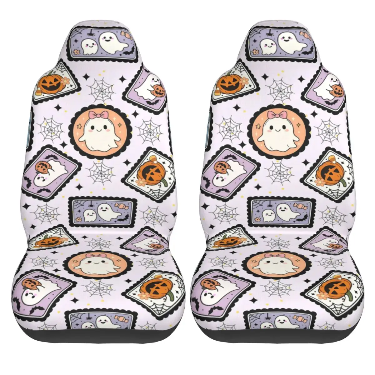 Halloween Pattern Cute Ghosts Pumpkin Universal Car Seat Cover Four Seasons Women Car Seat Protection Covers Fiber Hunting
