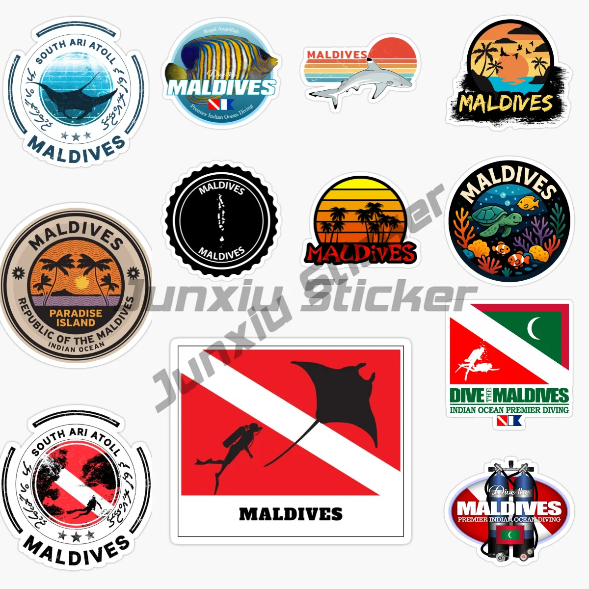 

Maldives Diving Vacation Tourism Car Sticker Bike Styling Helmet Laptop Funny Decal Vinyl Self-adhesive