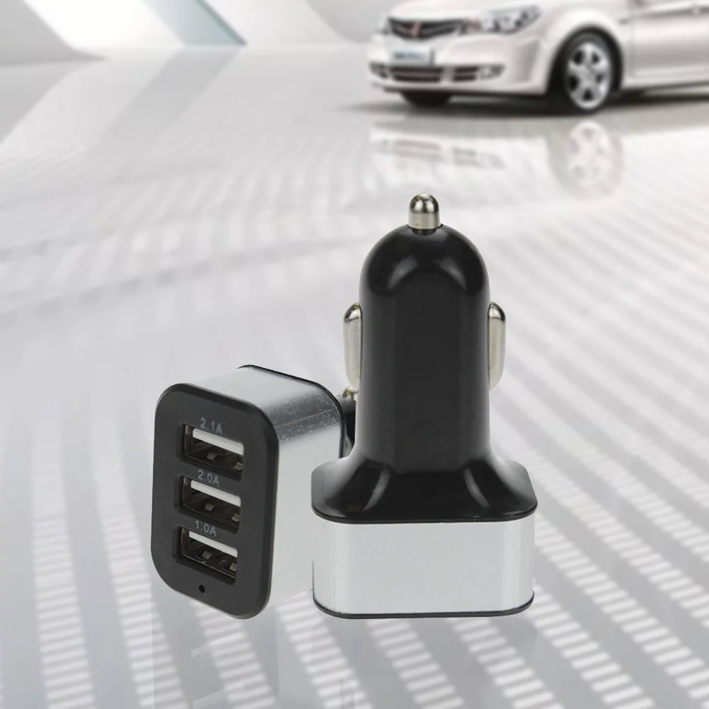 

Car Cup Holder Power Innverter with Triple USB Charging Ports 21A for 8 Plus 7 6s S9 S8 Note 8 (Black and Silver)