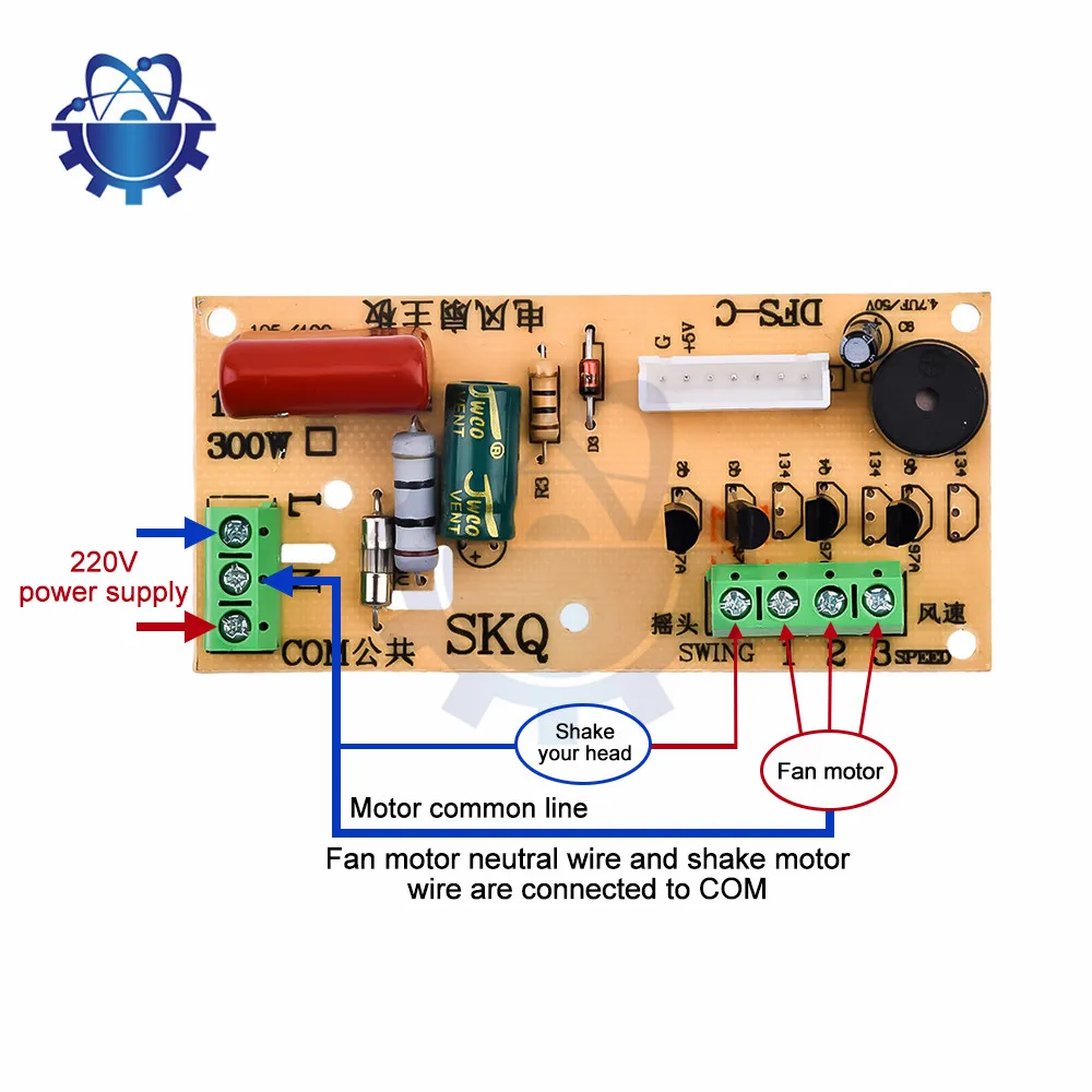 Ceiling Fan Remote Control Module Kit Universal and Compact Size Fan Speeds and Timings Control Light on/Off