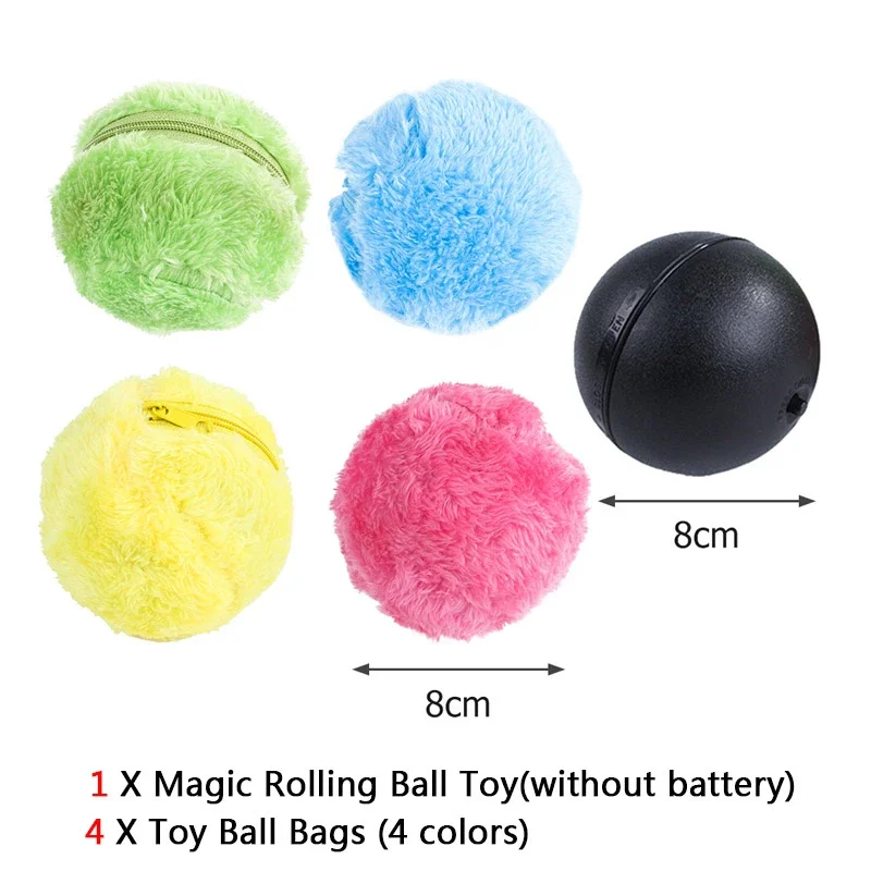 Magic Roller Ball Toy Activation Ball Cat Toys Interactive Chew Plush Electric Rolling Ball Dog Toys Cat Toys Pet Products