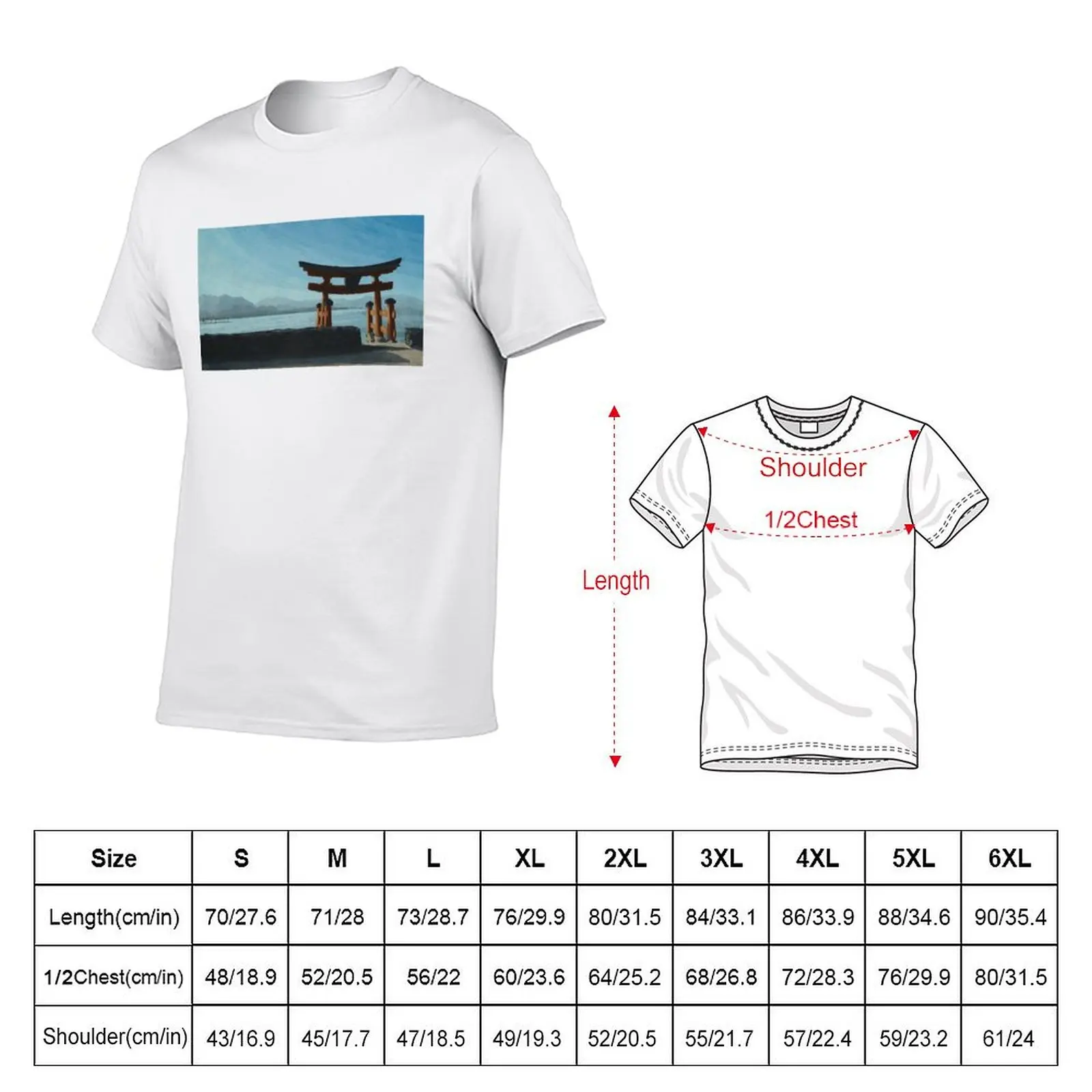 Floating Torii of Itsukushima Shrine T-Shirt All Match Print Short Sleeve Top