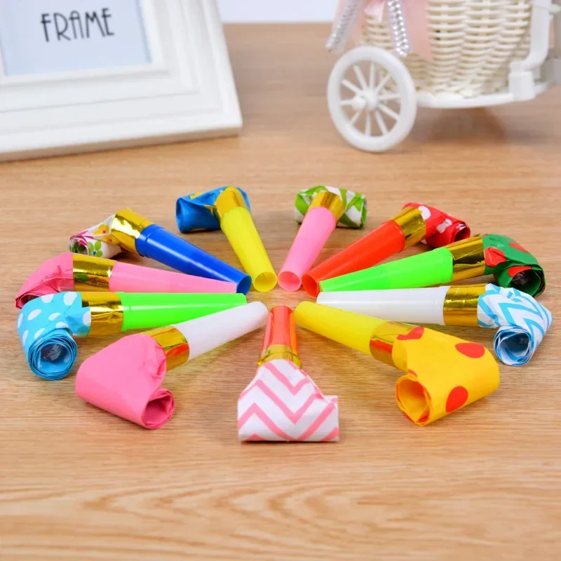 30pcs Colorful Whistles Toy Funny Toy Children Blowing Dragon Whistle Blow Roll Toys Party Favor Games Birthday Gifts Kids Gift